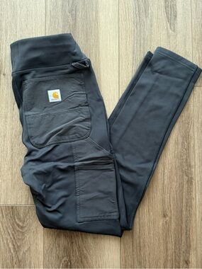 Carhartt fitted Black Work Leggings with Utility Pockets fleece lined size XS